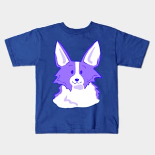 Super Cute Purple Corgi Face Kids T-Shirt